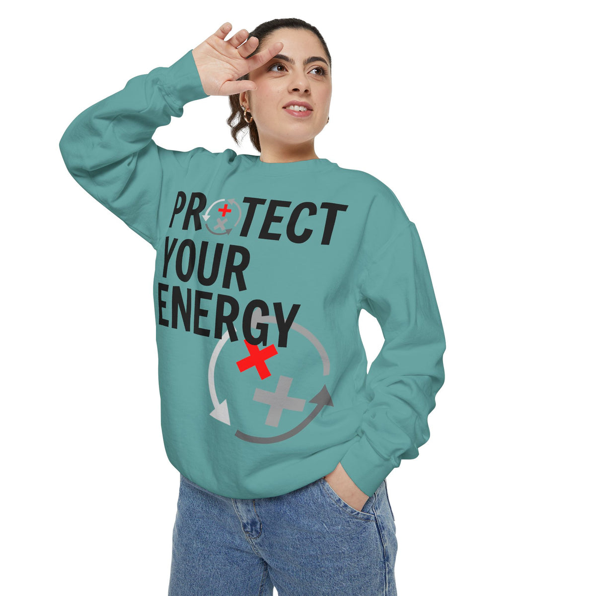 Protect Your Energy Sweatshirt — Graphic Motivational Crewneck