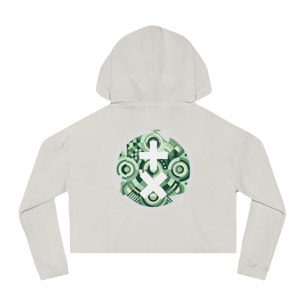 Gothic Green Arch Cropped Hoodie — Architectural Graphic Women’s Cropped Hoodie