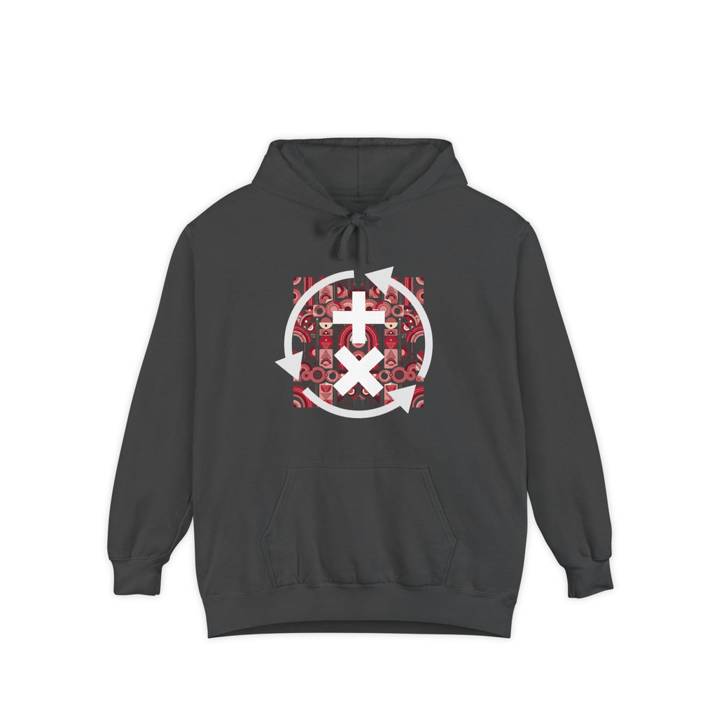 Motivated Edge Hoodie — Red Circle Graphic Pullover
